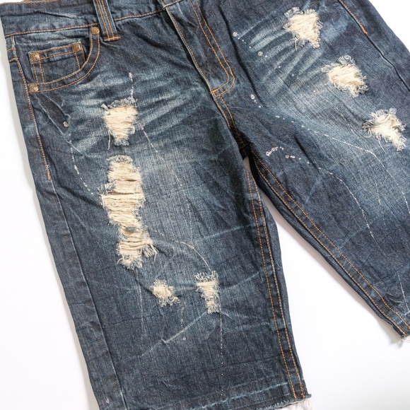 Sorridere splashed wing distressed short denim - Picture 4 of 6
